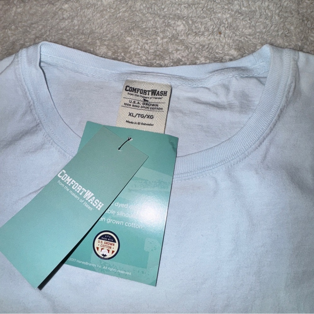 University of Kansas Hanes Light Blue Long Sleeve Men's Tee NWT - Picture 3 of 6